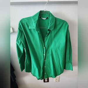 Zara oversized green shirt
